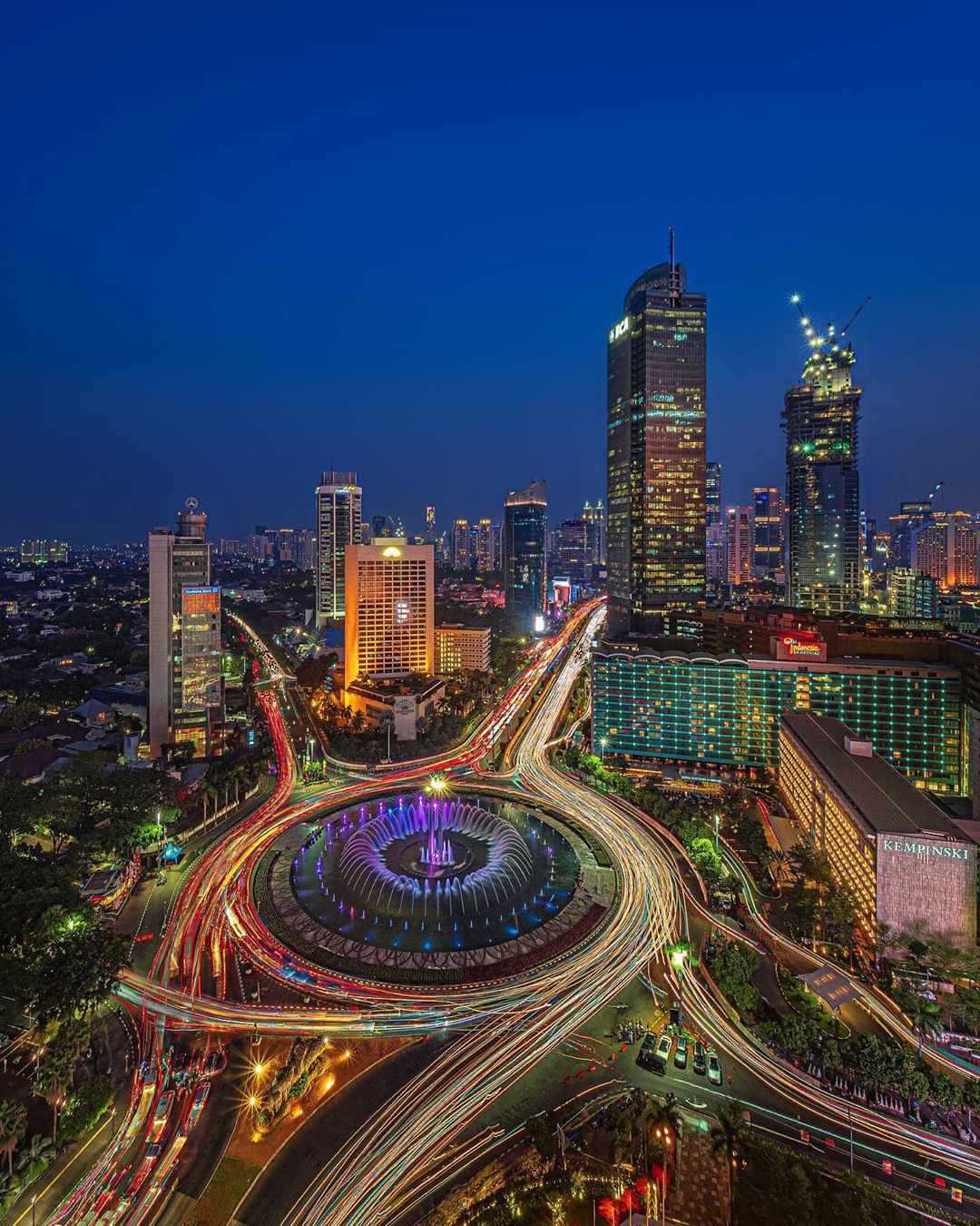 Jakarta skyline at sunset